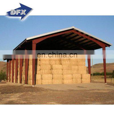 Open Side Two Slopes Agricultural Metal Shed Buildings for Hay