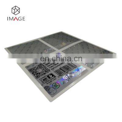 Customized QR Code Barcode Adhesive Security Holographic Label