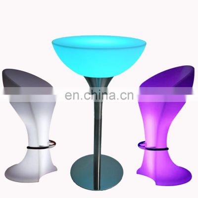 glowing cocktail event party wedding led bar tables and chairs hot sale high bar table and chairs