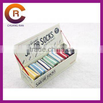 2014 Printed white card custom cheap sock packaging box