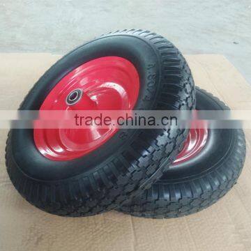 Wholesale 4.00-8 PU foam wheel air wheel solid wheel for wheelbarrow