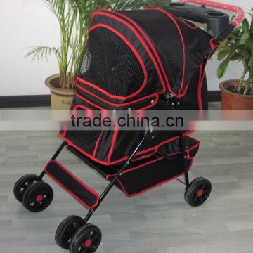 black 4 wheel pet stroller/trolley