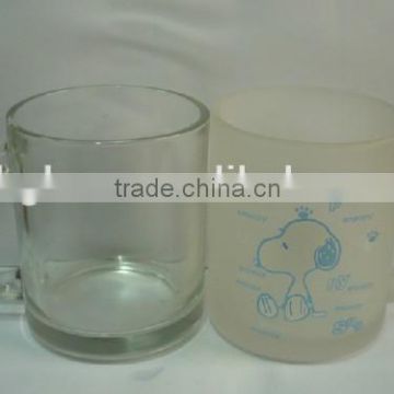 drinking glass cup with handle/ glass mugs with handles