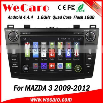 Wecaro Android 4.4.4 car dvd double din car multimedia system for mazda 3 android 1080p 2009-2012