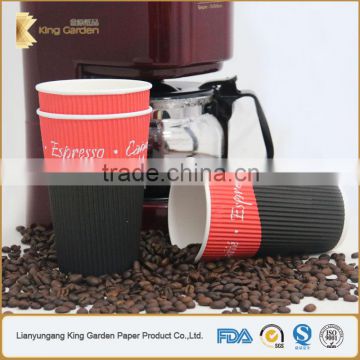 Groove Layer Black and Red Customer Logo Printing Cups