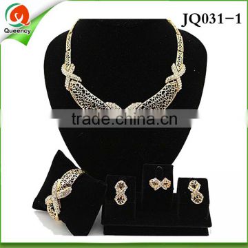 2016 lovely bowknot designs gold jeweley set JQ031-1