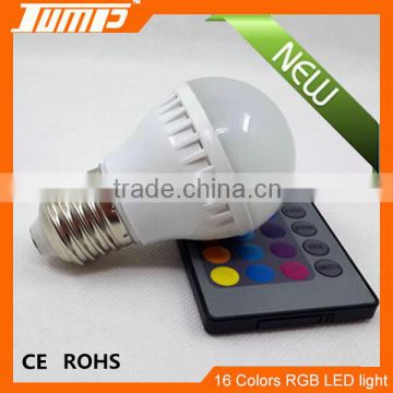 ShenZhen factory competitive price IR remote control AC85~265V 3w led rgb bulb lights