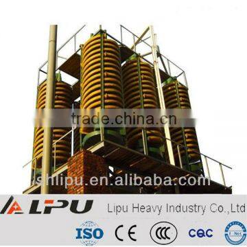 Less space consumption spiral chute for gold recovery