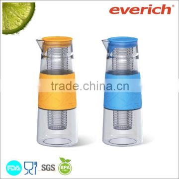 1000ml personalized borosilicated water pitcher with fruit infuser