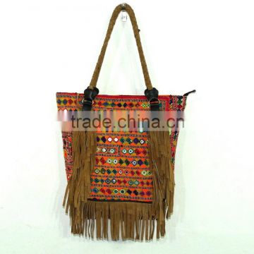 Vintage Banjara Hand Bag Leather Fringe Hand Bag Gypsy Banjara Tribal Banjara Hand Bag