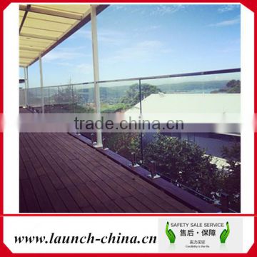 U shape stainless steel handrail slotted pipe for fiber glass railing for deck/porch/terrace
