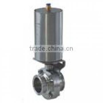 sanitary stainless steel pneumatic butterfly valve