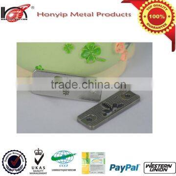 Supply high shiny silver metal plate bag accessories metal plates,two holes type alloy plate
