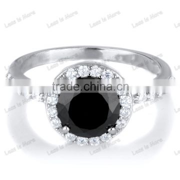 carrie's faux black diamond silver ring for men