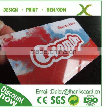 Free Sample..!! Plastic Bonus cards/PVC gift card/CR80 bonus card