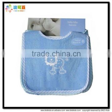 BKD 100% cotton blue infant towel bibs