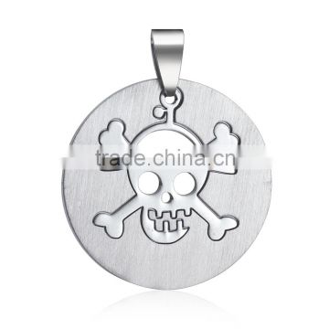Fashion jewelry 316l stainless steel round shape pendant necklace, skeleton design