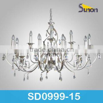 SD0999/15 New Style Silver Foil Iron Crystal Chandelier/ Modern Chandelier /Hot Light