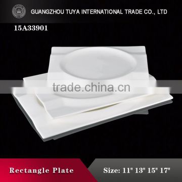 new products porcelain fine ceramic white rectangular plate
