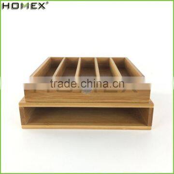 Natural Bamboo Coffee Cup Holder Box/Coffee Pod Drawer/Homex_FSC/BSCI Factory