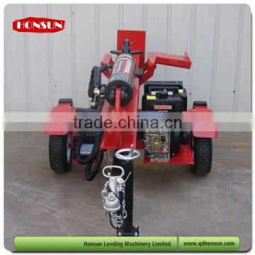 Qingdao Honsun split blade protected horizontal and vertical China screw 50T diesel wood splitter