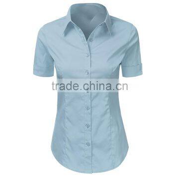 fashion solid color lady office blouse custom wholesale by OEM factory