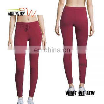 New design drawstring varsity skinny joggers outdoor running pants for women