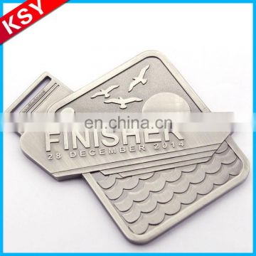 Quality Assurance Swimming Spuare Metal Sports Medals
