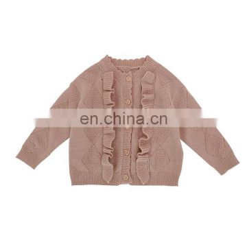 6839 Kids clothes spring baby girl soft and comfortable cardigan knit sweater