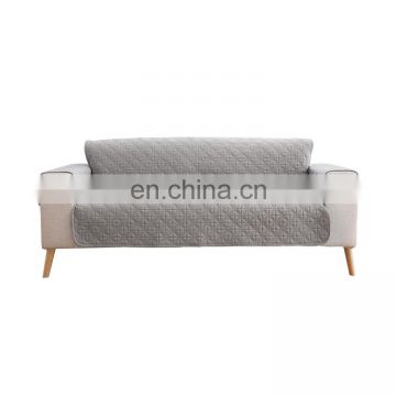 Zhejiang factory checker quilting furniture protector I shape sofa cover