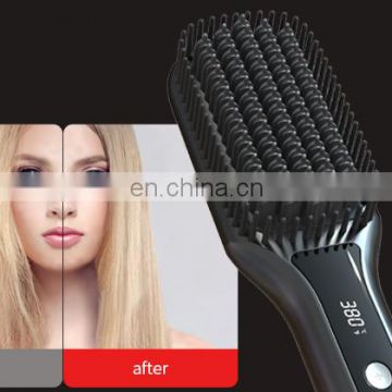 wholesale ceramic hair straightener brush ionic hair straightening combs for black women