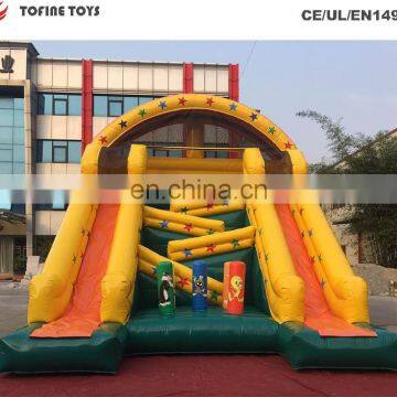 commercial inflatable dry slide with stairs