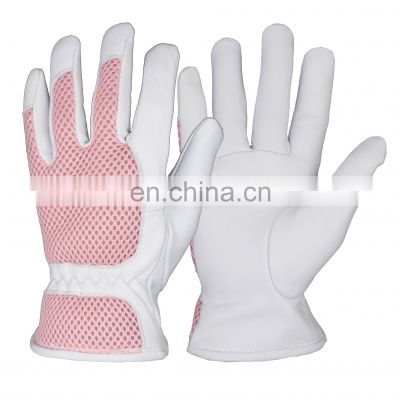 HDD Pink best sale palm stitch free home work garage construction Genuine leather work yard gardening gloves