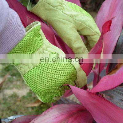 HANDLANDY green pigskin leather work gloves safety garden gloves HDD5123