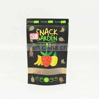 Biodegradable kraft paper bags freeze-dried fruit mix snack packging bag with window
