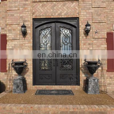 high quality wrought iron gate design double front metal gate entry doors for sale wrought iron villa door