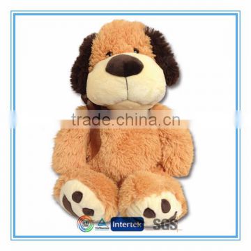 Custom stuffed dog with ribbon brown color