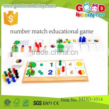 Cartoon design wooden learning puzzle toy,Lovely wooden learn count number toy,number match educational game MDD-1014