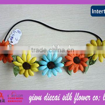 Simple cheap daisy flower elastic hairbands