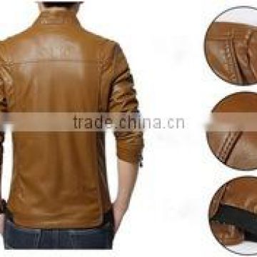 Red Genuine Lamb Leather High Quality Wholesale Fashion Leather Biker Jacket For Men, Men Fashion Leather Biker Jacket