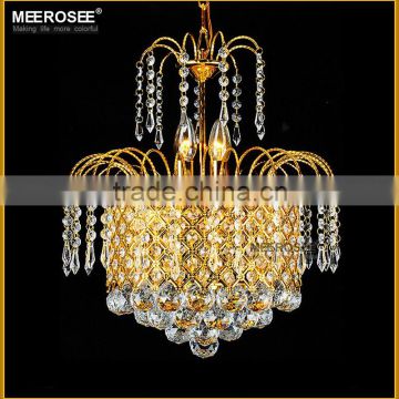 E14/E12 Lampholder Low Ceiling Crystal Chandelier Gold Iron Hanging Chandelier MD83042