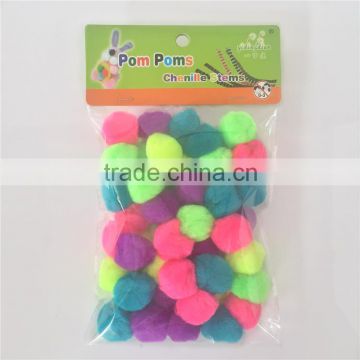 Factory supply DIY crafts acrylic fluorescent pompoms toys for kids or wedding party decoration