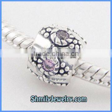 Wholesale High Quality 925 Sterling Silver Charm Beads With Crystals BCZ17