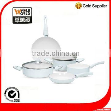 7pcs aluminum white ceramic coating cookware sets