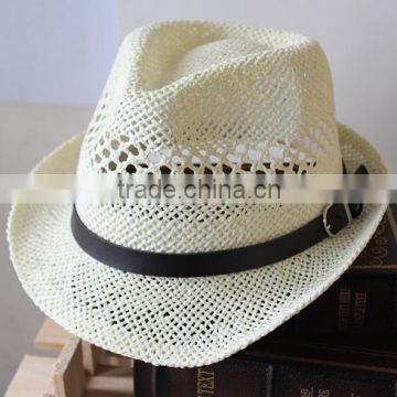 New high quality raffia straw braided fedora hat