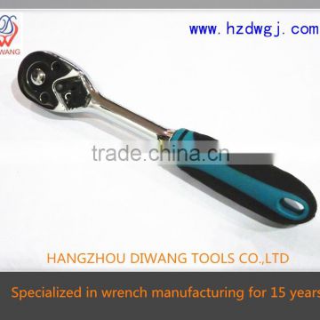 Hot Sale 45Tooth Quick Release Ratchet handle Wrench With Rubber-handle