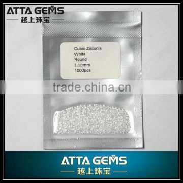 high quality round white 1.1mm cubic zirconia gems