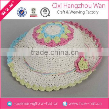wholesale china factory girls flower beach hats