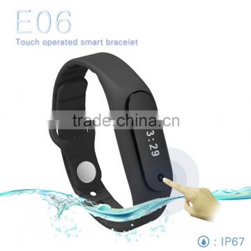Smart Wristband Band E06 Touch Screen Band Bracelet For Android 4.3 IOS 7.0 Waterproof IP67 Passometer Fitness Tracker