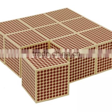 Montessori baby educational toy for 3 years old 9 wooden thousand cubes